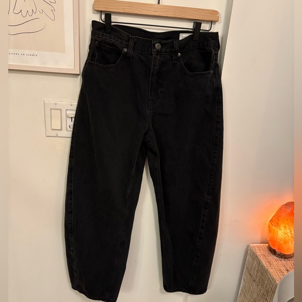 GAP Black High-Rise Barrel Jeans